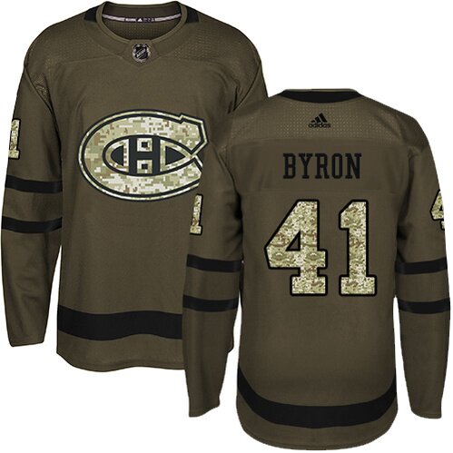 #41 Green Paul Byron Montreal Canadiens Jersey: NHL Montreal Canadiens Authentic Men's Salute to Service Adidas Wholesale #41 Green Paul Byron Montreal Canadiens Jersey: NHL Montreal Canadiens Authentic Men's Salute to Service Adidas Wholesale