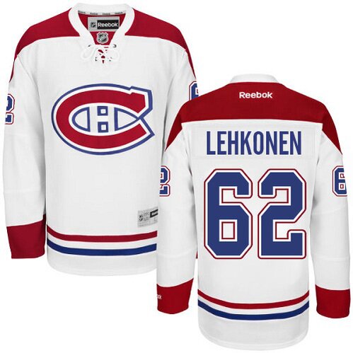 #62 White Artturi Lehkonen Montreal Canadiens Jersey: NHL Montreal Canadiens Authentic Women's Reebok Away Pro
