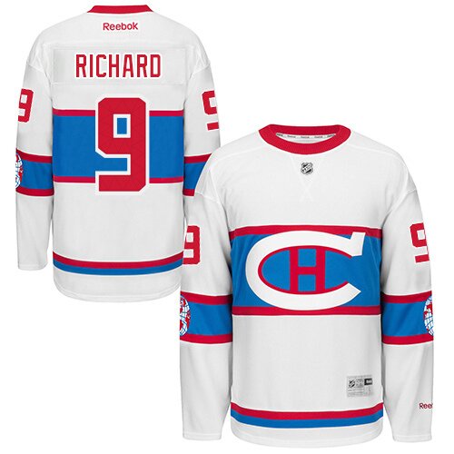 #9 White Maurice Richard Montreal Canadiens Jersey: NHL Montreal Canadiens Premier Youth 2016 Winter Classic Reebok Popular