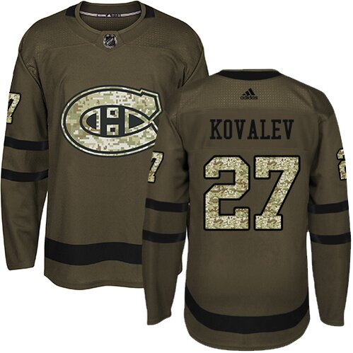 #27 Green Alexei Kovalev Montreal Canadiens Jersey: NHL Montreal Canadiens Authentic Youth Salute to Service Adidas Newest #27 Green Alexei Kovalev Montreal Canadiens Jersey: NHL Montreal Canadiens Authentic Youth Salute to Service Adidas Newest